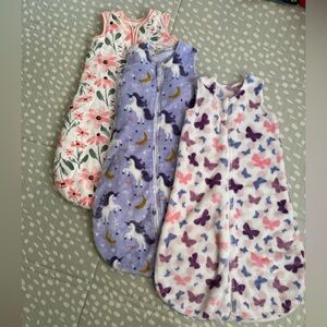 Floral, Unicorn, and Butterfly 6-12 month sleep sack